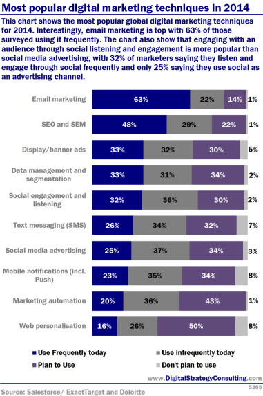 Digital Intelligence - Most popular digital marketing techniques in 2014