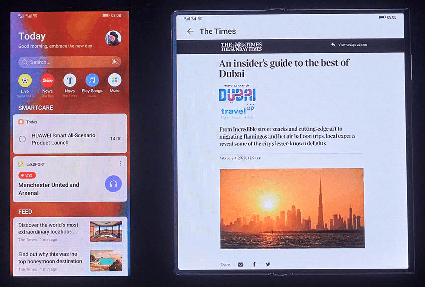 huawei app display Huawei partners News UK for app news service