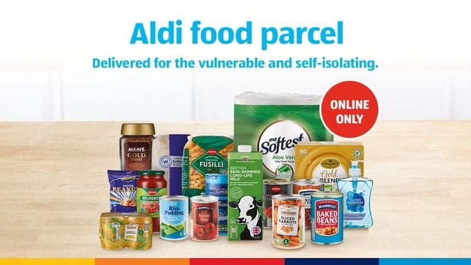 aldi food parcel Aldi launches online food packages to support self-isolating customers