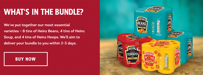 Heinz sells online for first time with £10 can bundle