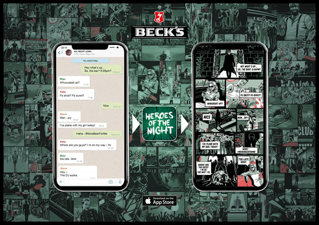Case study: Becks earns engagement by turning WhatsApp group chats into comic souvenirs