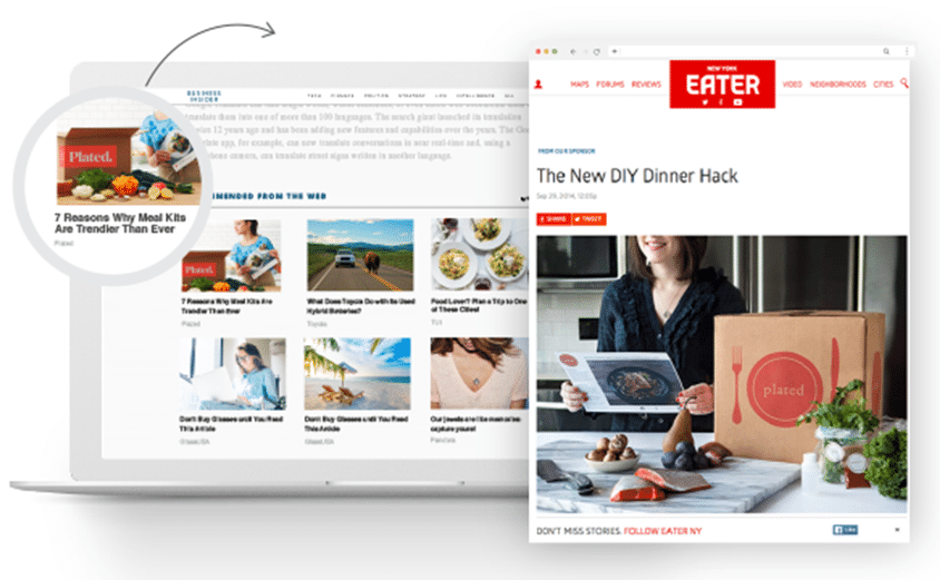 An example of Plated's native content