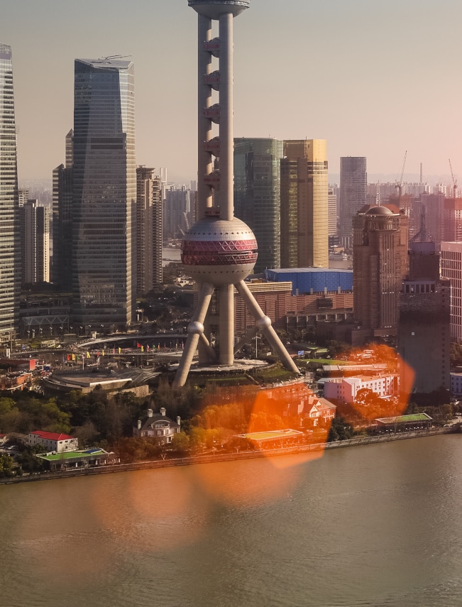 shanghai in a beautiful dusk