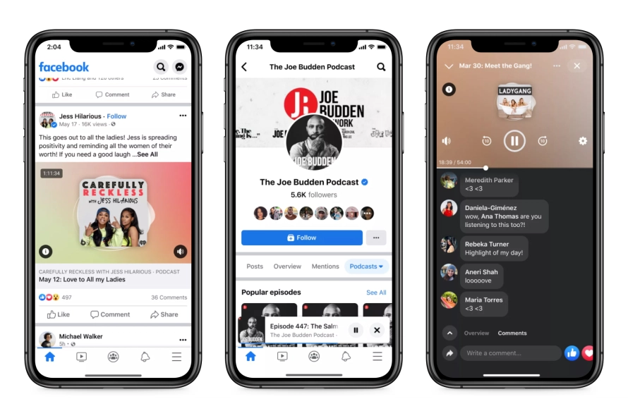 Facebook launches Live Audio Rooms and in-stream podcasts 